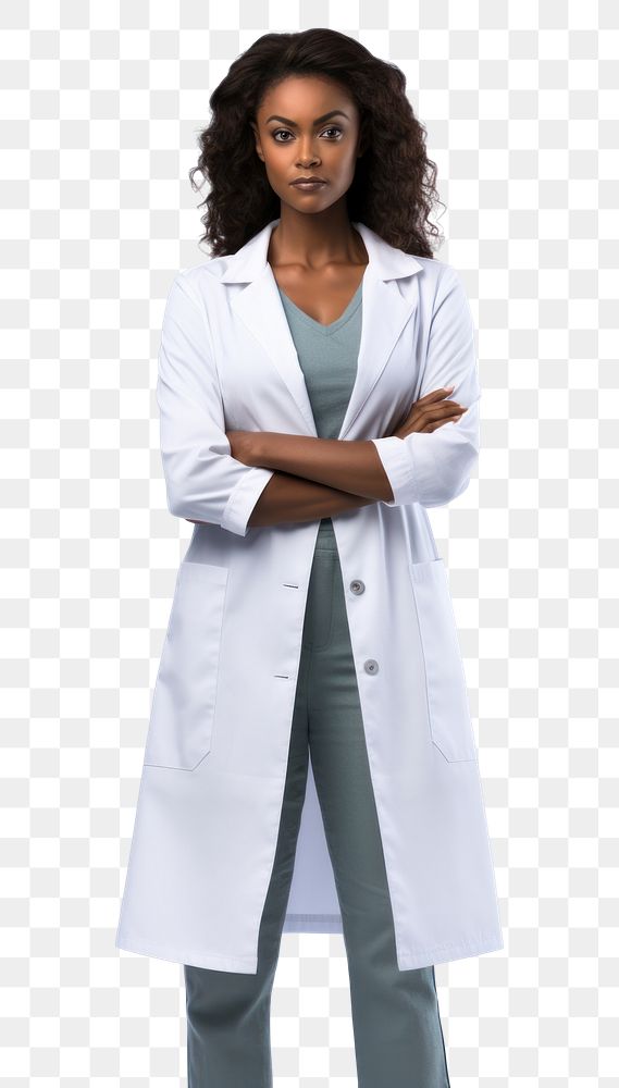 PNG  Doctor Woman Dark Skin doctor white coat. AI generated Image by rawpixel.