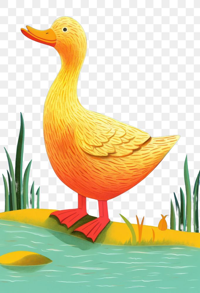 PNG Yellow duck animal bird beak. AI generated Image by rawpixel.