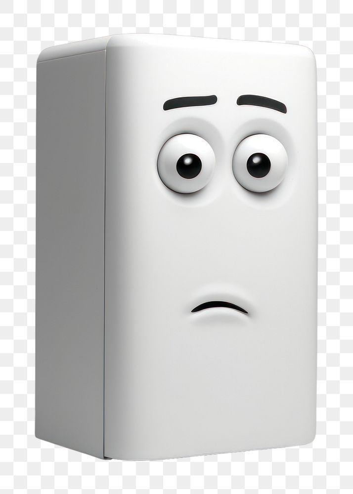 PNG Refridgerator white face anthropomorphic. AI generated Image by rawpixel.