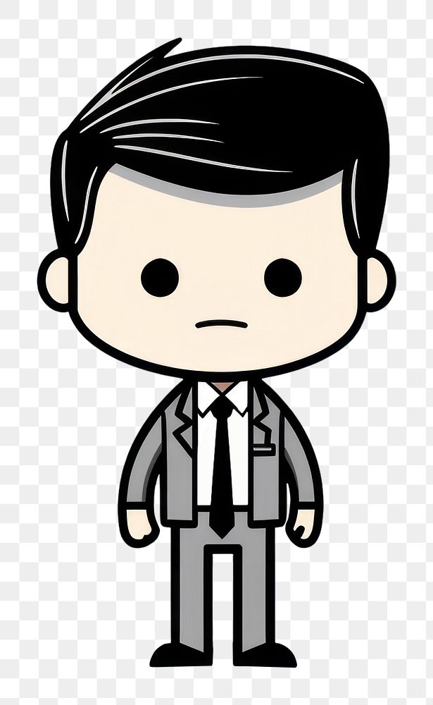 PNG Business man cartoon portrait standing. AI generated Image by rawpixel.