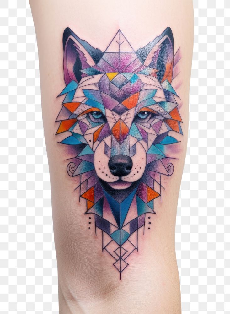PNG Wolf tattoo representation individuality. AI generated Image by rawpixel.