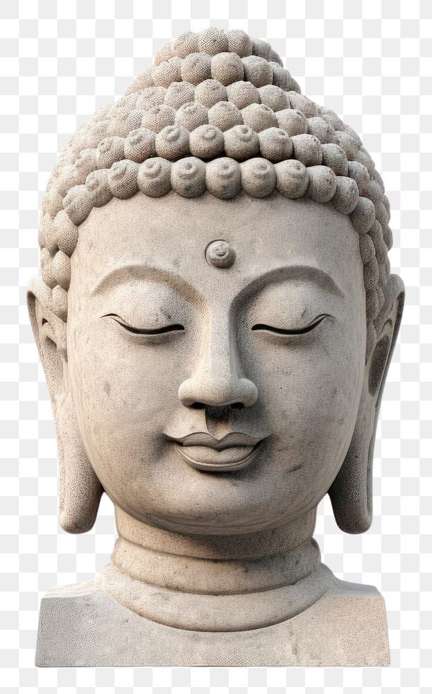 PNG Buddhist head art representation spirituality. AI generated Image by rawpixel.