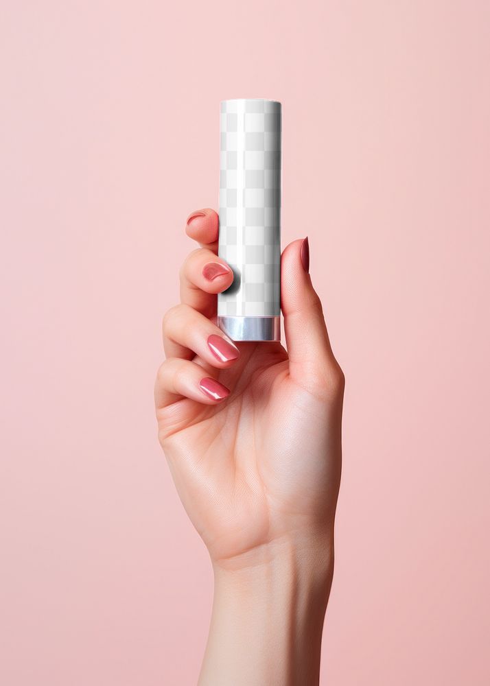 Lipstick cosmetics packaging png mockup, transparent design