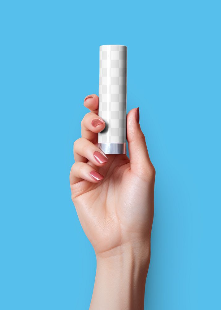 Lipstick cosmetics packaging png mockup, transparent design
