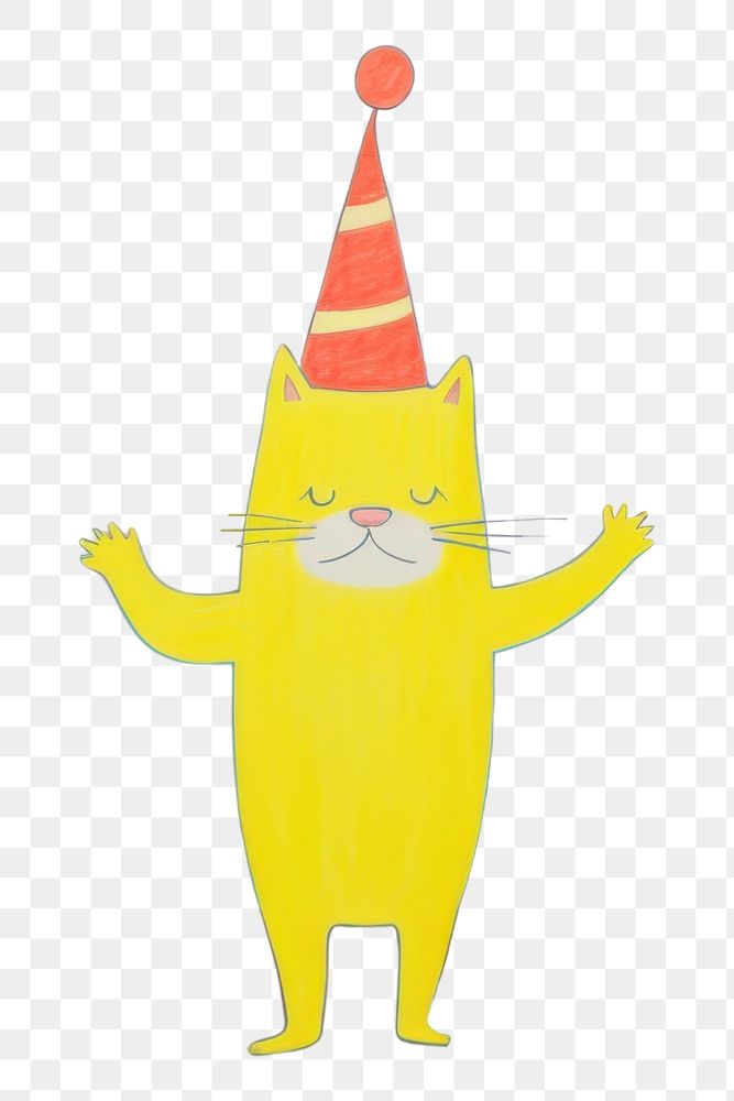 PNG Cats wearing party hat birthday painting drawing. AI generated Image by rawpixel.