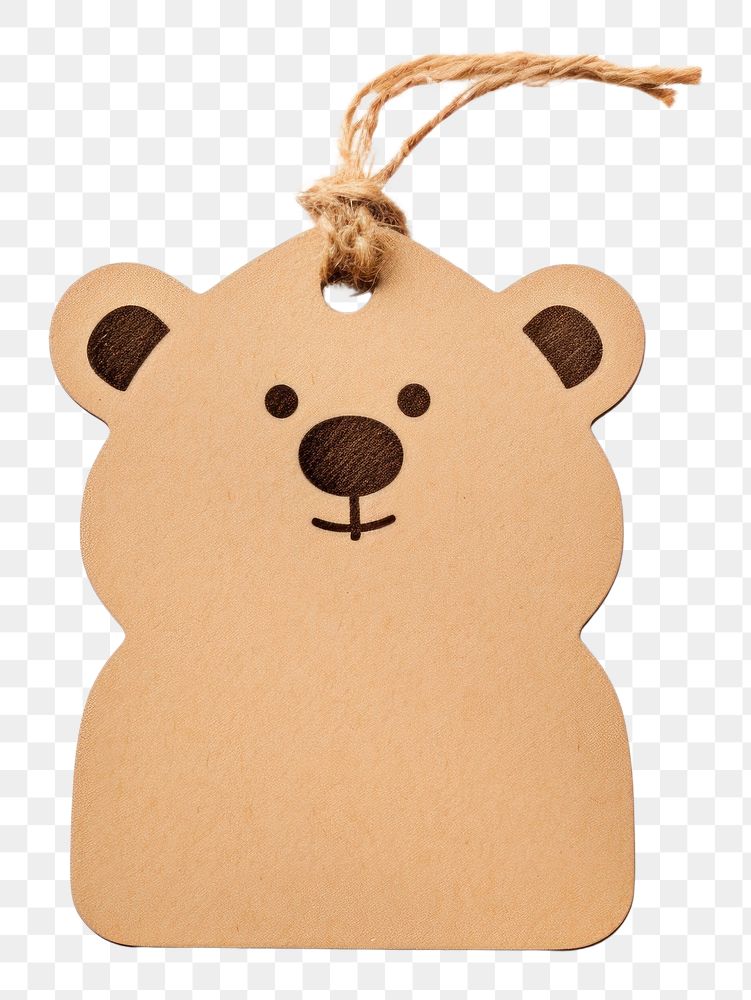 PNG Price tag paper label bear shape white background anthropomorphic representation. AI generated Image by rawpixel.