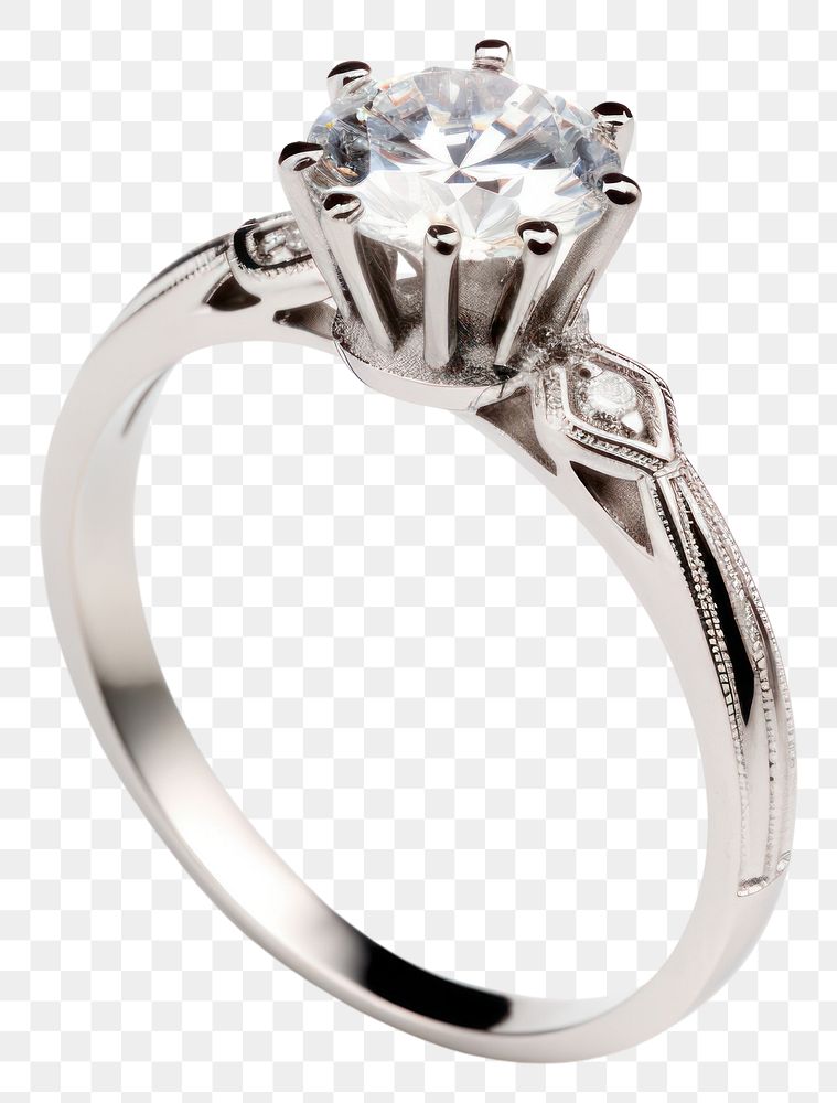 PNG Silver ring diamond platinum | Premium PNG - rawpixel