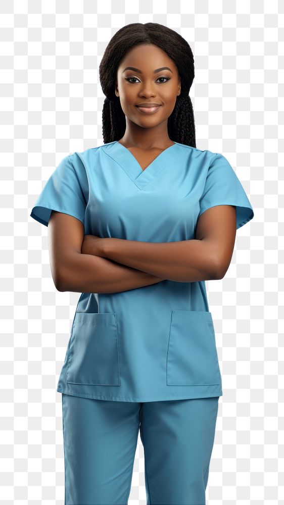 PNG African american nurse adult white background. AI generated Image by rawpixel.