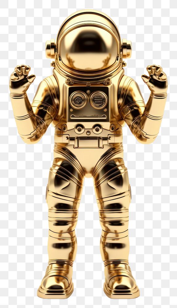 PNG  Astronaut robot gold toy. AI generated Image by rawpixel.