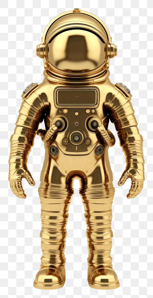 PNG  Astronaut robot gold white background. AI generated Image by rawpixel.