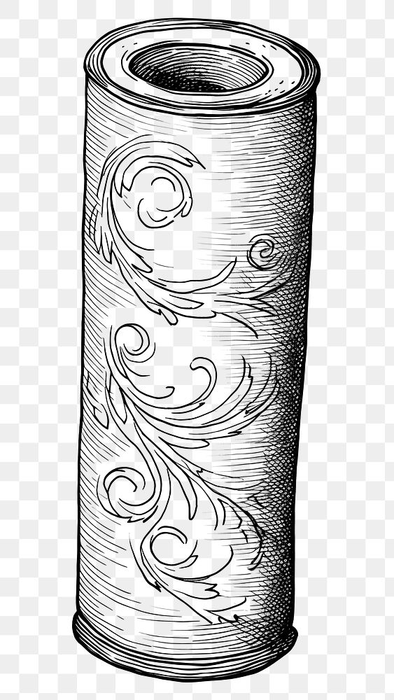 PNG A minimal tissue roll cylinder sketch white. AI generated Image by rawpixel.