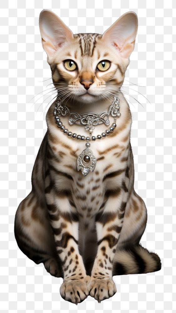 PNG Bengal cat jewelry animal mammal. 