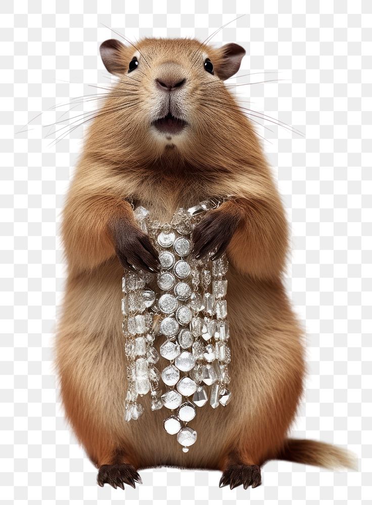 PNG Capybara jewelry animal mammal. AI generated Image by rawpixel.