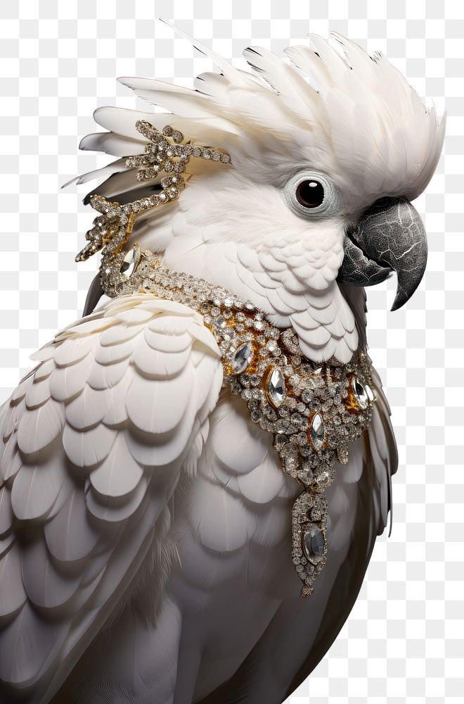 PNG Cockatoo jewelry animal parrot. AI generated Image by rawpixel.