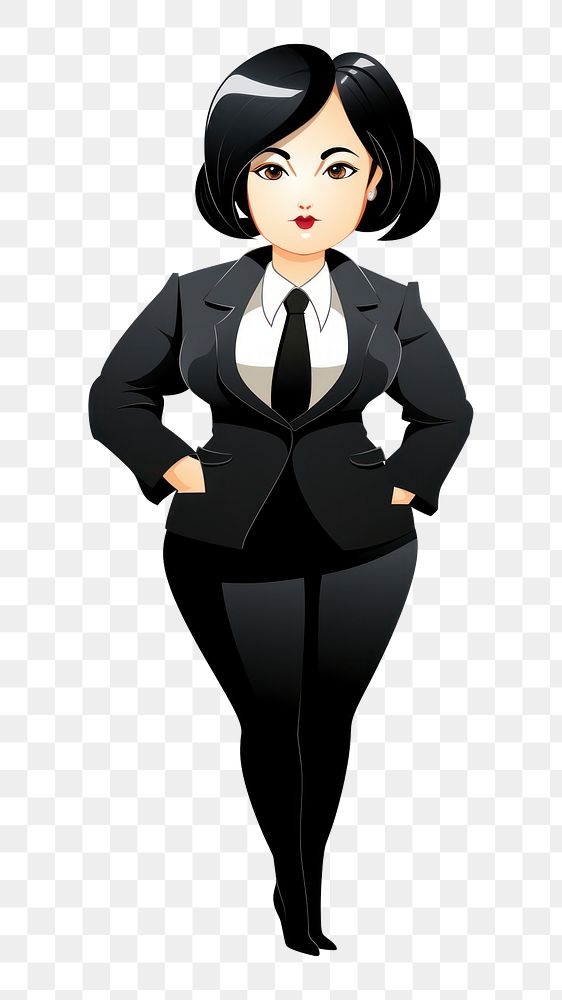 PNG Isolated chubby businesswoman cartoon adult white background. AI generated Image by rawpixel.