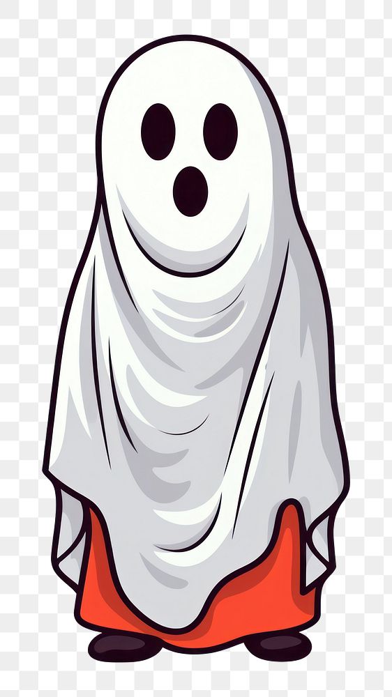 PNG Isolated a ghost cartoon drawing white. AI generated Image by rawpixel.