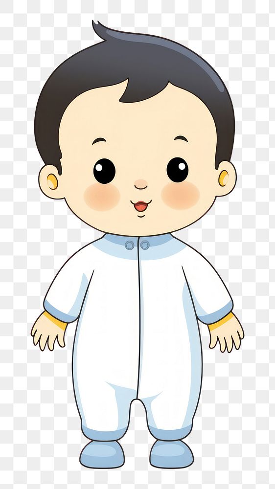 PNG Isolated happy baby cartoon white background representation. AI generated Image by rawpixel.
