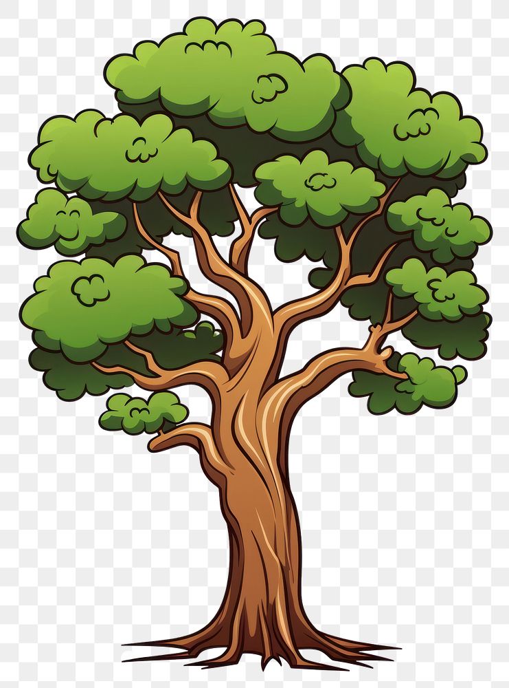 PNG Isolated tree cartoon drawing plant. AI generated Image by rawpixel.
