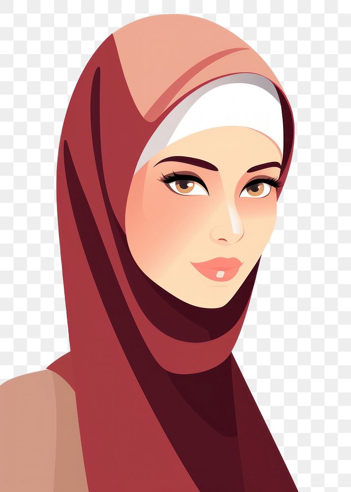 PNG Hijab portrait cartoon adult. AI generated Image by rawpixel.