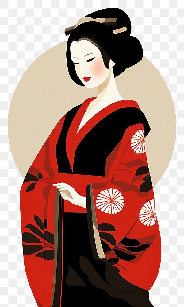 PNG Isolated 1740s smiling woman in kimono fashion adult robe. AI generated Image by rawpixel.