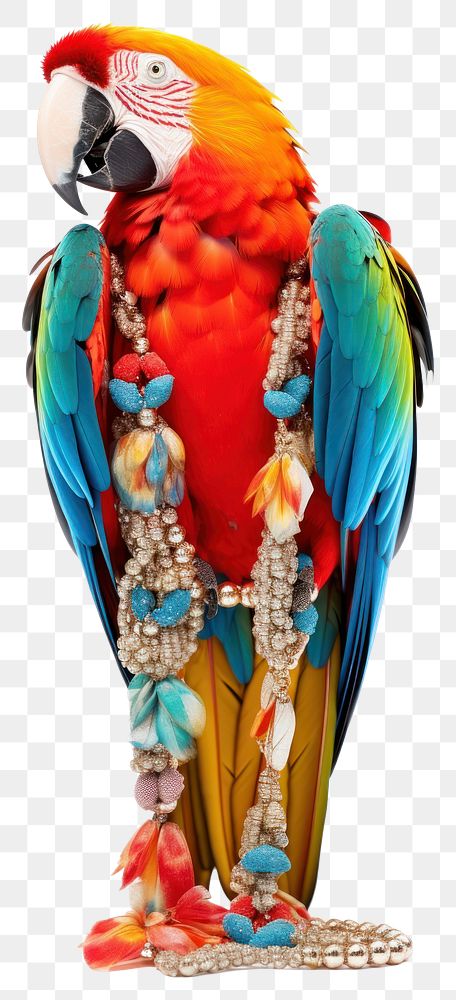 PNG Macaw jewelry animal parrot. AI generated Image by rawpixel.