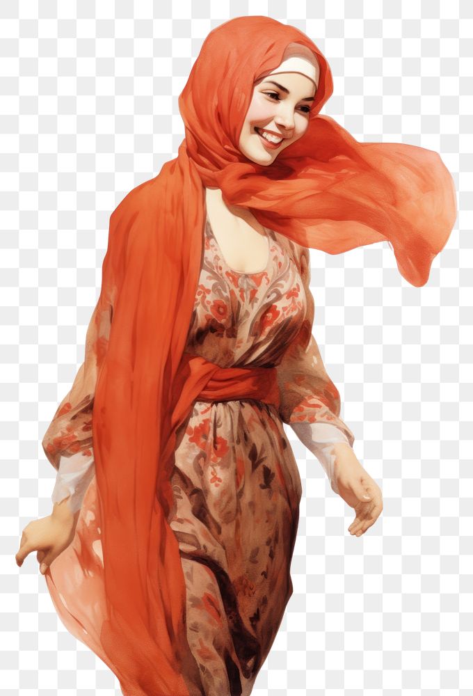 PNG  A happy muslim woman portrait fashion dress. AI generated Image by rawpixel.