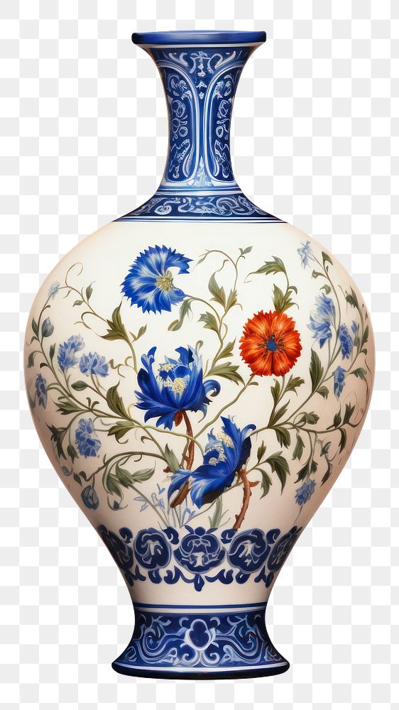 ottoman painting of *vase* isolated white background --ar 2:3