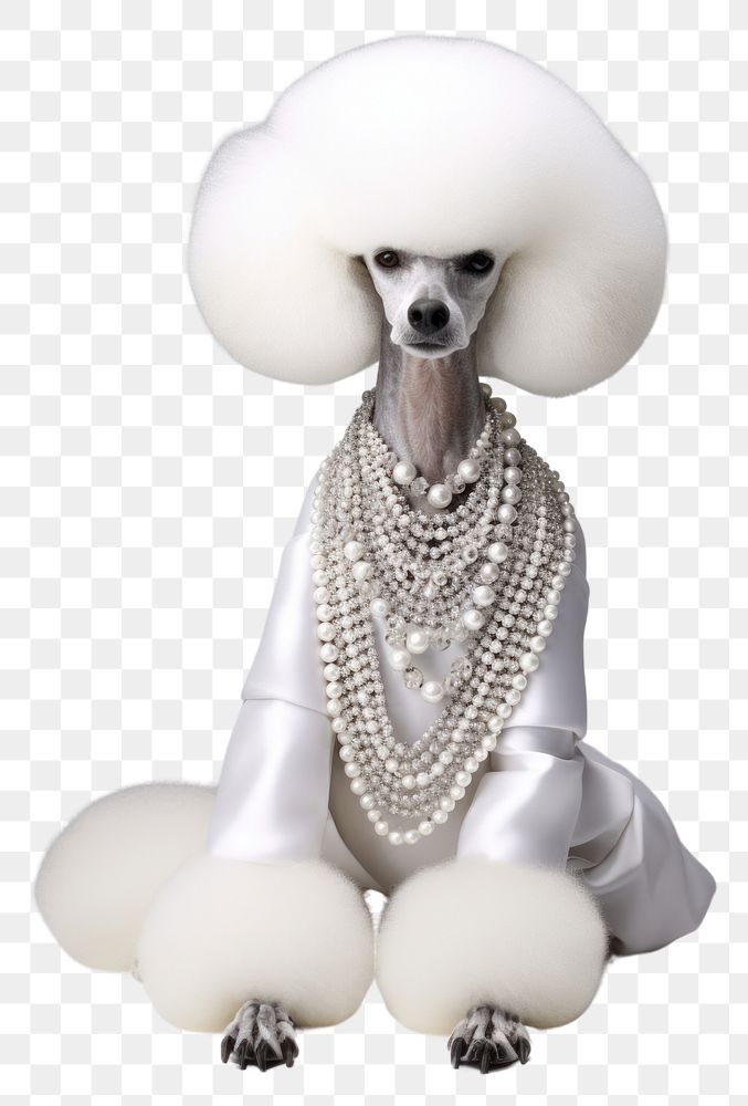 PNG Poodle jewelry animal mammal. AI generated Image by rawpixel.