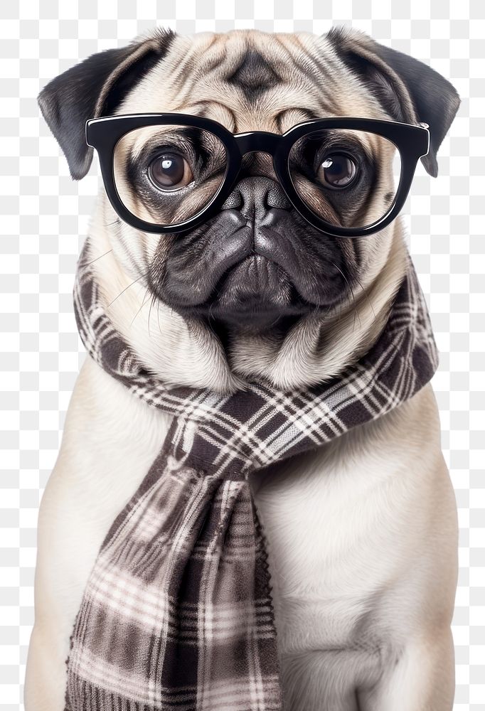 PNG Pug animal pet accessories. AI generated Image by rawpixel.