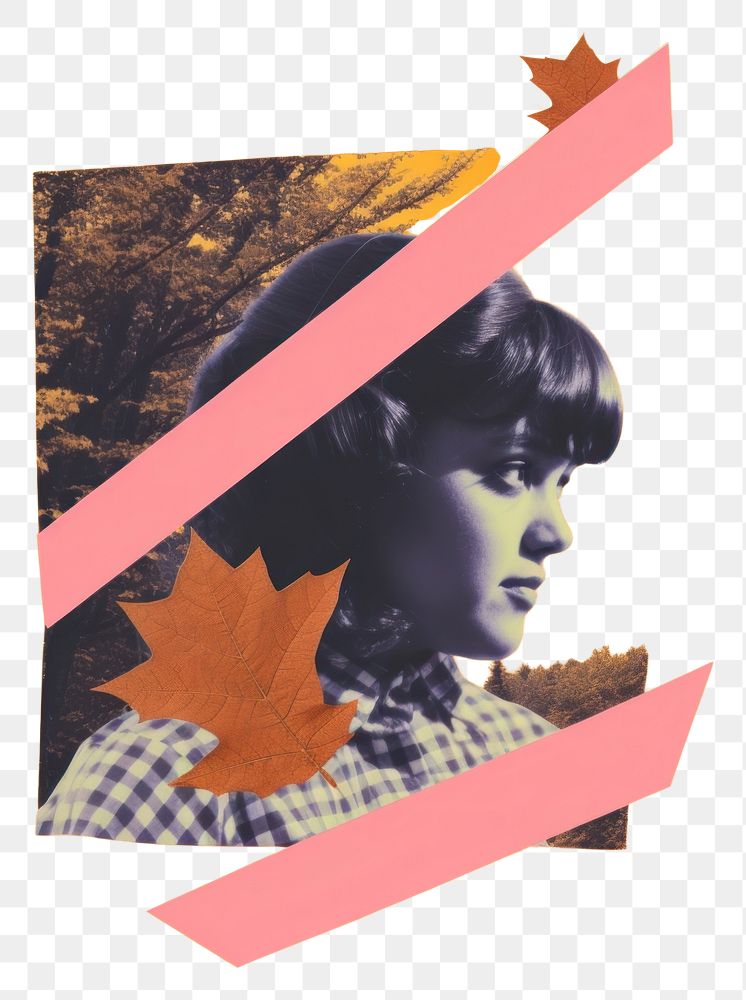 PNG Autumn portrait collage poster. AI generated Image by rawpixel.