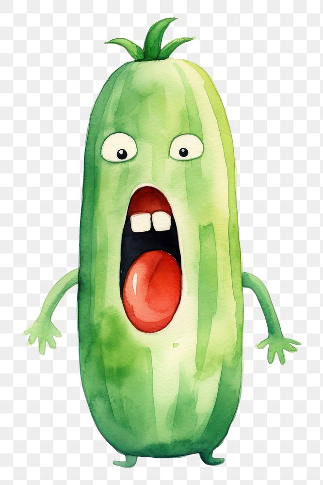 PNG  Screaming veggie vegetable cucumber food. AI generated Image by rawpixel.