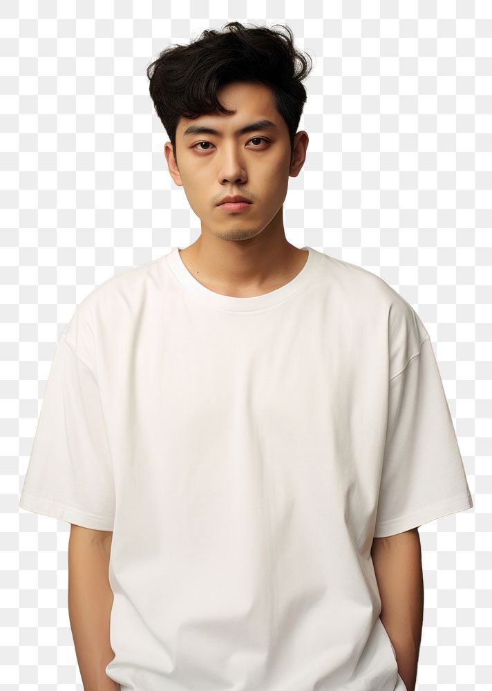 PNG Chinese male t-shirt portrait fashion. AI generated Image by rawpixel.