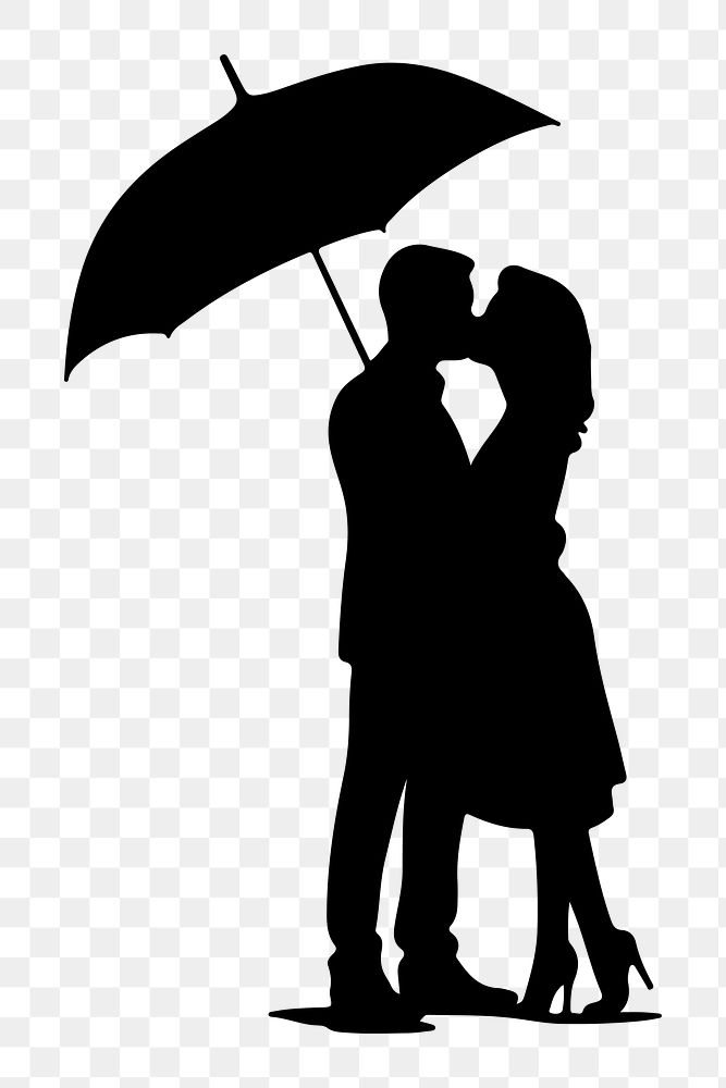 PNG  Love silhouette kissing adult