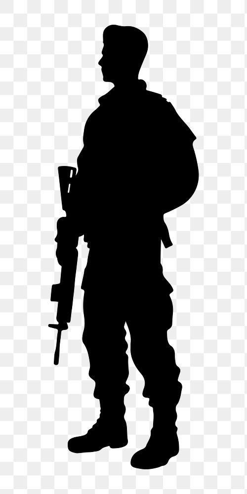 PNG  Soldier men silhouette soldier adult.