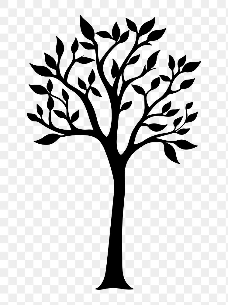 PNG Tree leaf silhouette drawing | Premium PNG - rawpixel