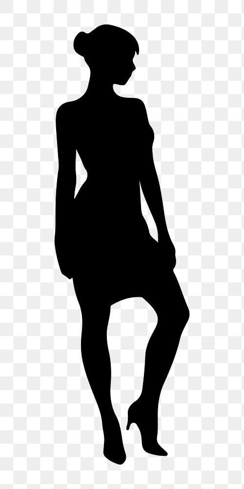 PNG  Woman silhouette white background monochrome.