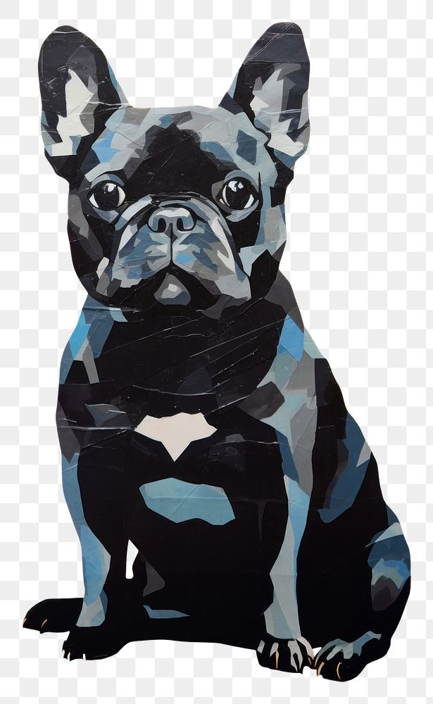 PNG Black french bulldog dog art animal mammal. AI generated Image by rawpixel.