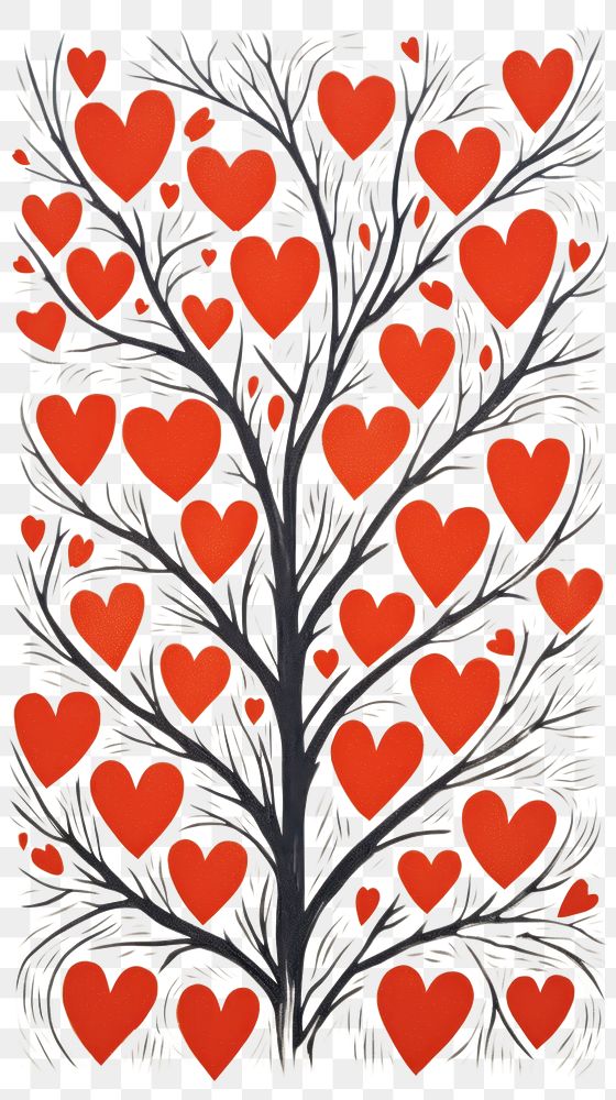 PNG Hearts pattern drawing line. AI generated Image by rawpixel.