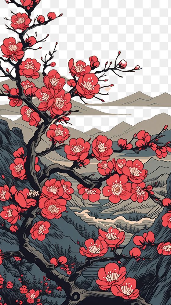 PNG Japanese cherry blossom festival pattern nature flower. AI generated Image by rawpixel.