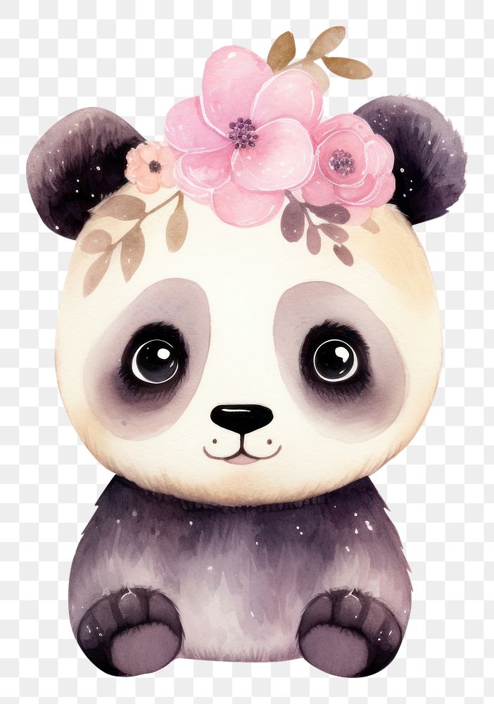 PNG Panda flower plant toy. AI generated Image by rawpixel.