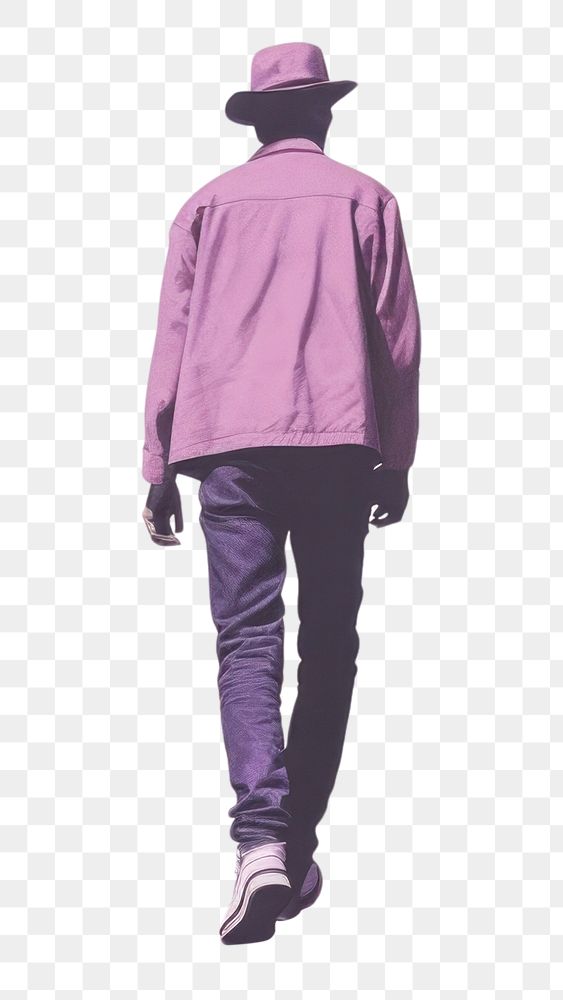 PNG Hipster walking full body footwear standing purple. AI generated Image by rawpixel.