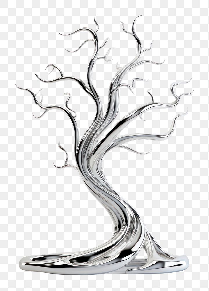 PNG  A tree symbol silver furniture drawing. AI generated Image by rawpixel.