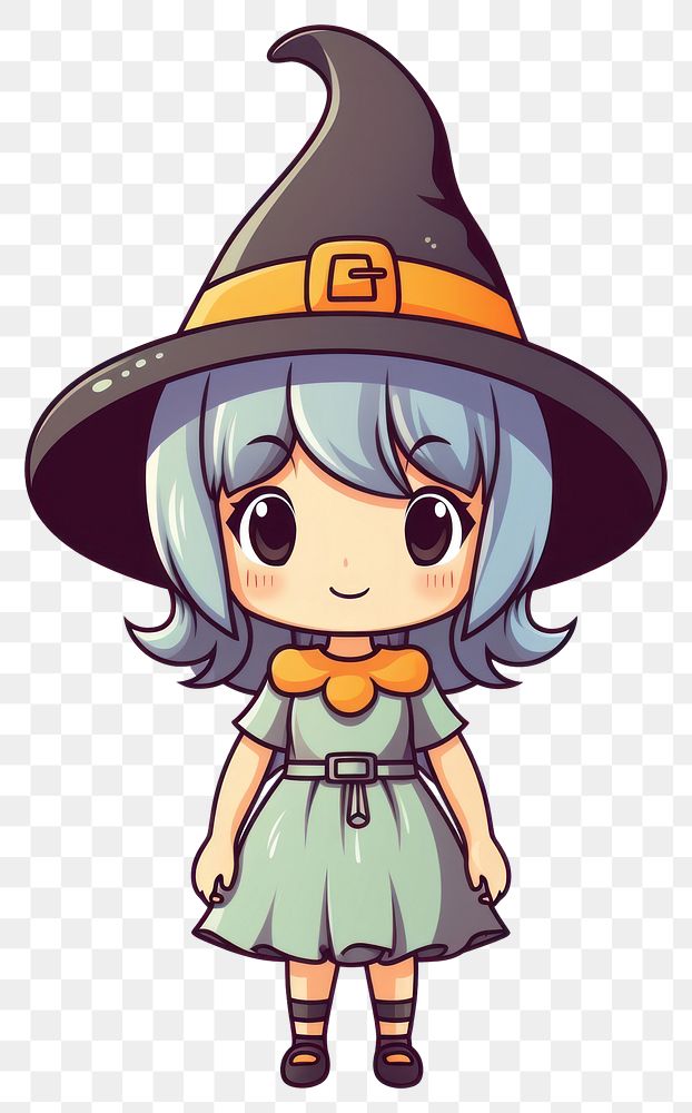 PNG  Witch cartoon cute representation. AI generated Image by rawpixel.