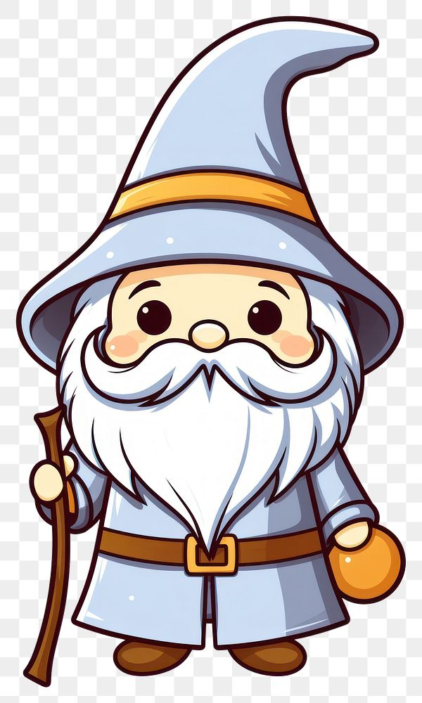 PNG  Wizard cartoon drawing white background. AI generated Image by rawpixel.