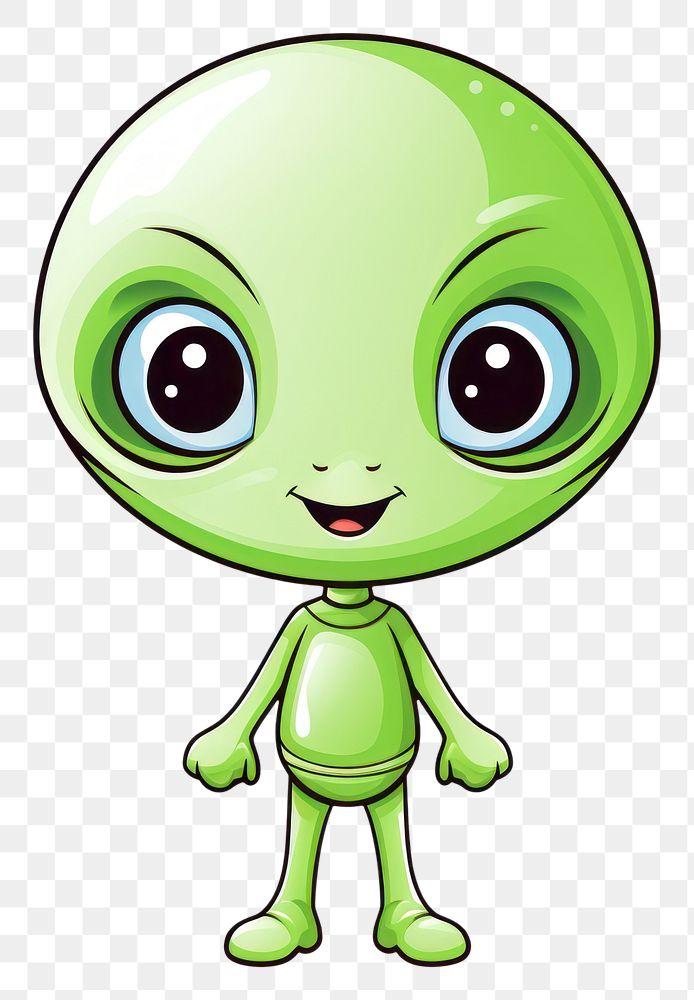 PNG  Alien cartoon green cute. AI generated Image by rawpixel.