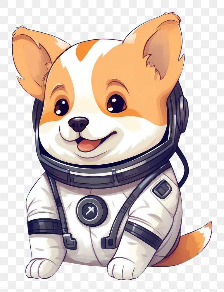 PNG  Astronaut dog cartoon mammal animal. AI generated Image by rawpixel.
