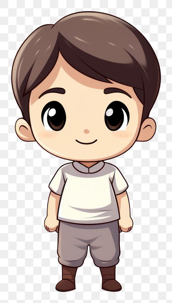 PNG  Asian kid cartoon cute white background. AI generated Image by rawpixel.