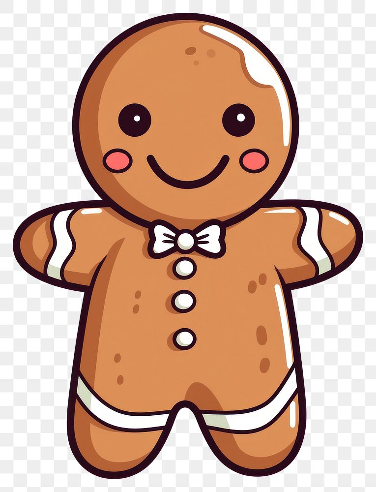 PNG  Gingerbread cartoon cookie food. AI generated Image by rawpixel.
