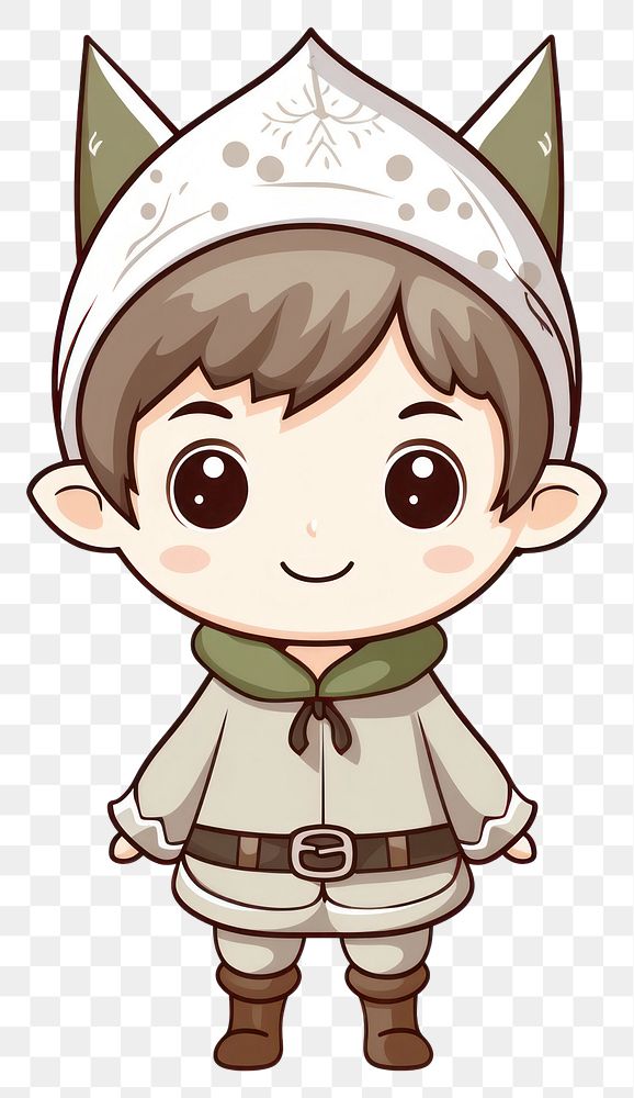 PNG  Elf cartoon cute white background. AI generated Image by rawpixel.