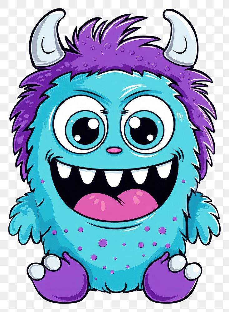 PNG  Scary monster cartoon purple representation. AI generated Image by rawpixel.